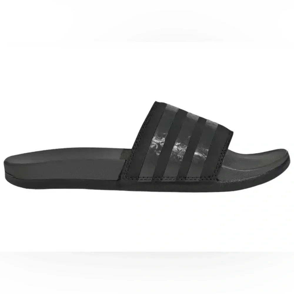 adidas Adilette Cloudfoam Comfort Slides Sandals Black/Grey Size 6 - Picture 10 of 10